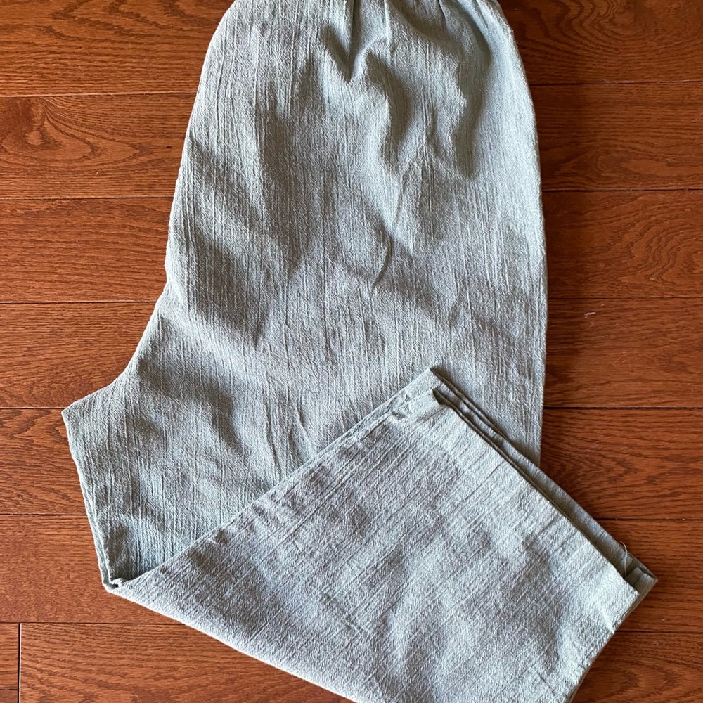 Light Green Textured Pants